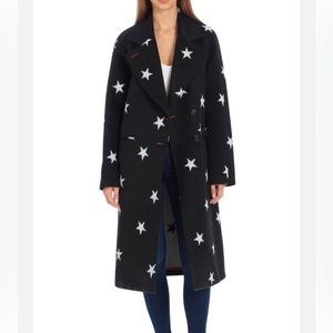 Avec Les Files Black and white star coat. Sz  Large.